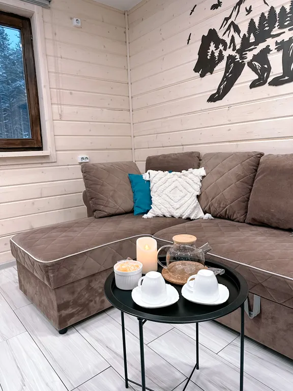 Домик в лесу с потрясающим видом из окна с банным комплексом