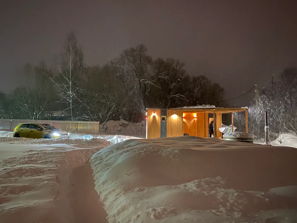 Коттедж Домик на берегу реки с сауной и горячей бочкой Фурако — Новый Быт