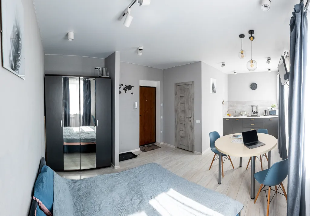 Стильная квартира студия с дизайнерским ремонтом