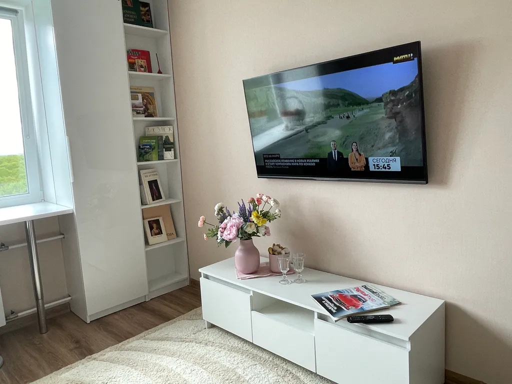 Студия с ванной и с панорамным видом Москвы