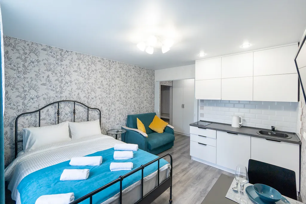 Квартира VIZIT уютная студия рядом с центром казан и аквапарком ривьера — аренда посуточно в Казань