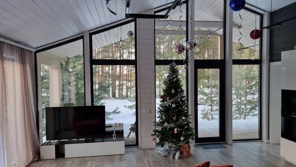 Коттедж Стильный барнхаус с горячей купелью фурако с видом на воду — Можайск