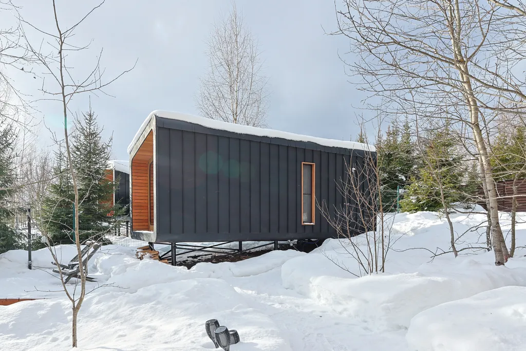 Дом Немо с уличной купелью  в лесу