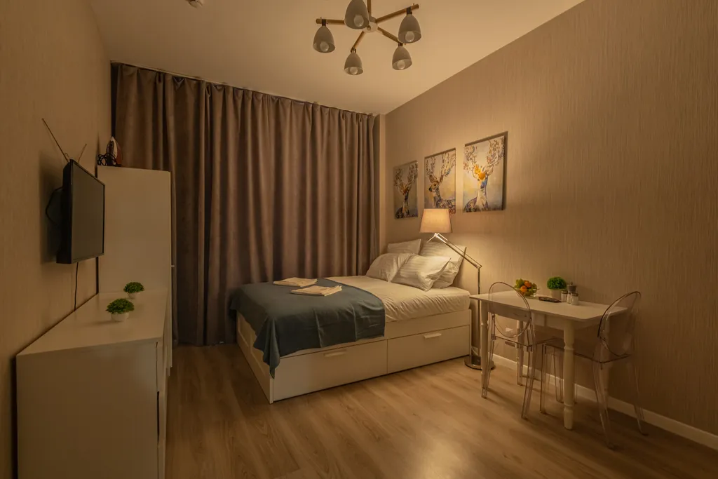 Квартира Квартира Уютная, дизайнерская студия рядом с парком в ЖК Салют — Санкт-Петербург
