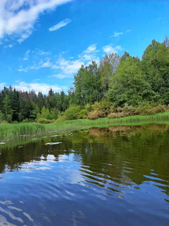 Дом на склоне холма у реки