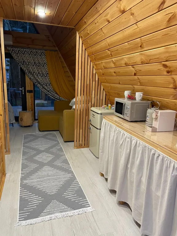 Коттедж A Frame 6х6 с панорамным видом в лес, чаном и мангальной зоной — Черленково