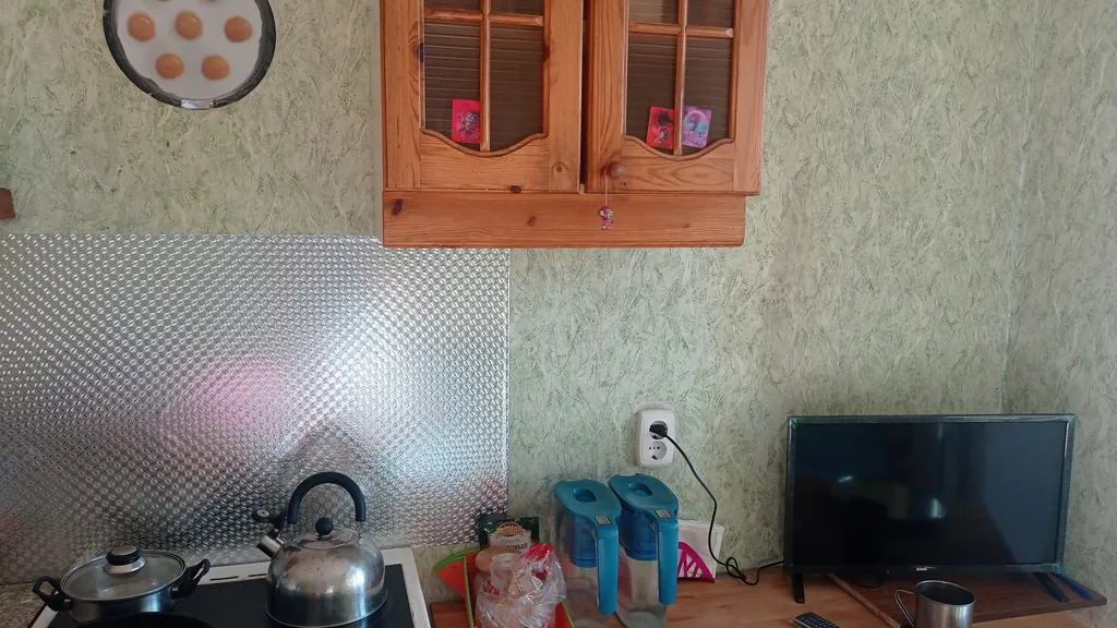 Комната с собственным балконом, где можно курить, электроплитой, вид Питер