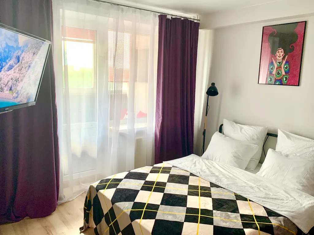 Студия для двоих с кондиционером с прекрасным видом на город