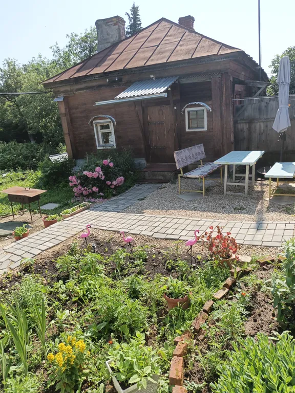 Деревенская изба на тихой улочке