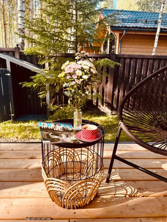 Дом с панорамной сауной, купелью на закрытом лесном участке