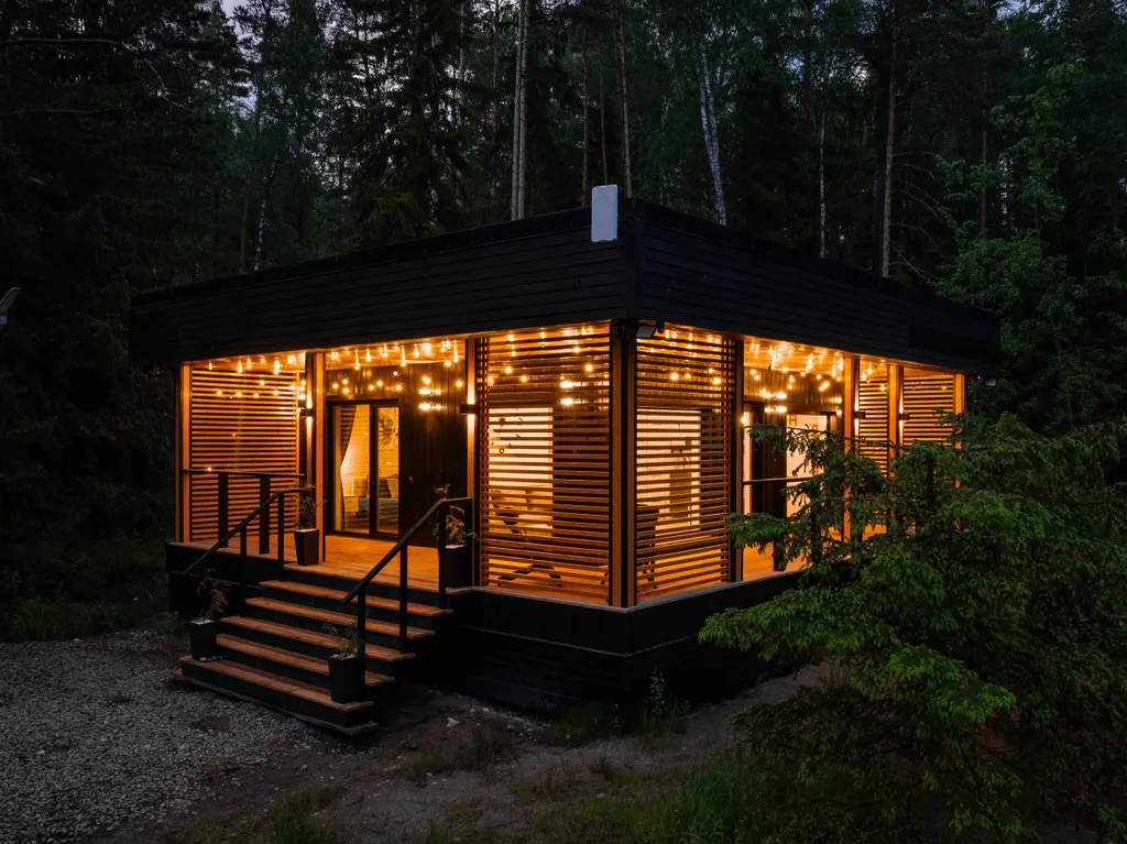 Коттедж в сосновом лесу с сауной