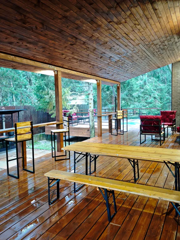 Лесной дом с тёплым бассейном, джакузи, сауной и сибирским чаном