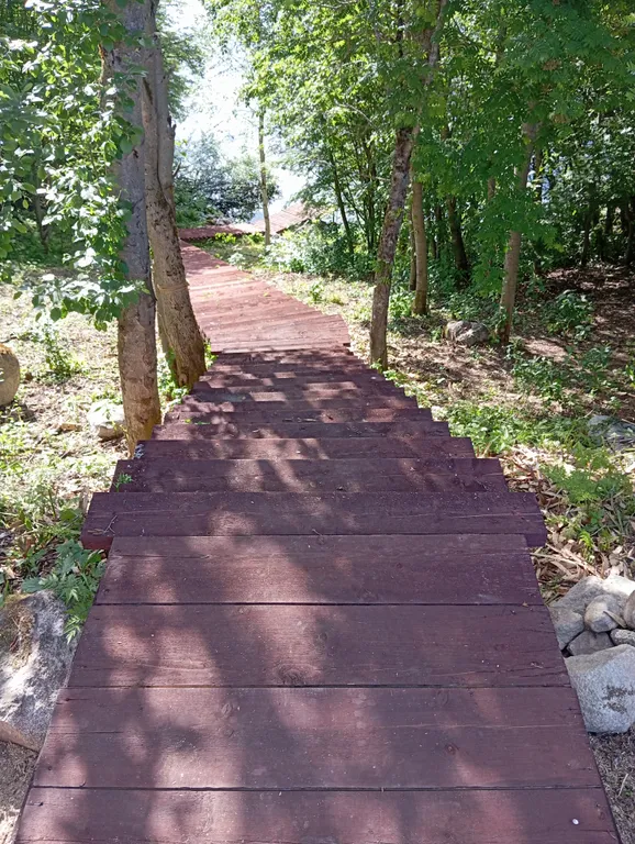 Деревянный дом, на берегу меличуярви, на краю леса в карельском селе