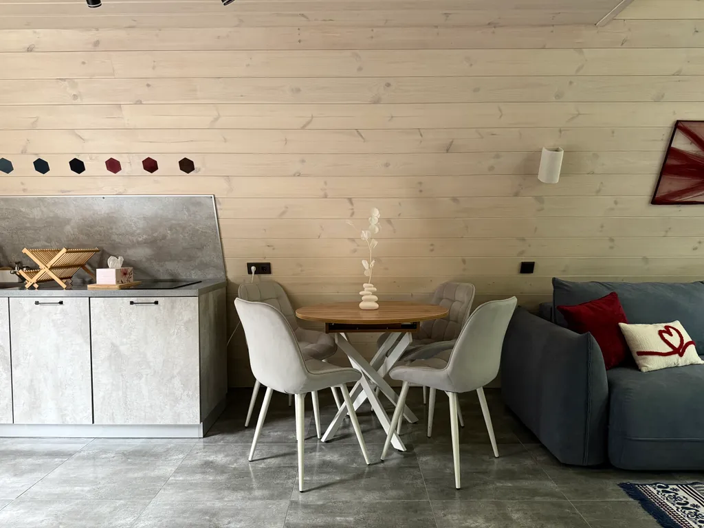 Уютный А-фрейм Ручей с баней и чаном