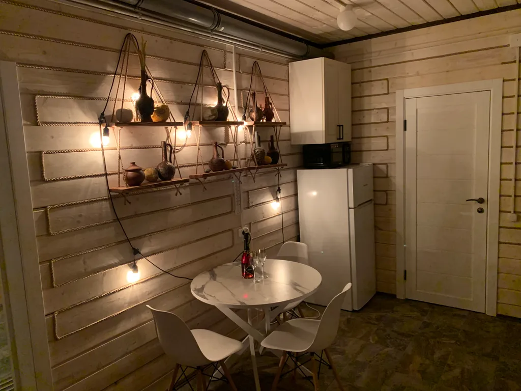 Новый уютный дом-баня с банным чаном у соснового леса