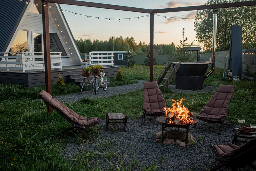 Уютный домик с банным чаном на территории