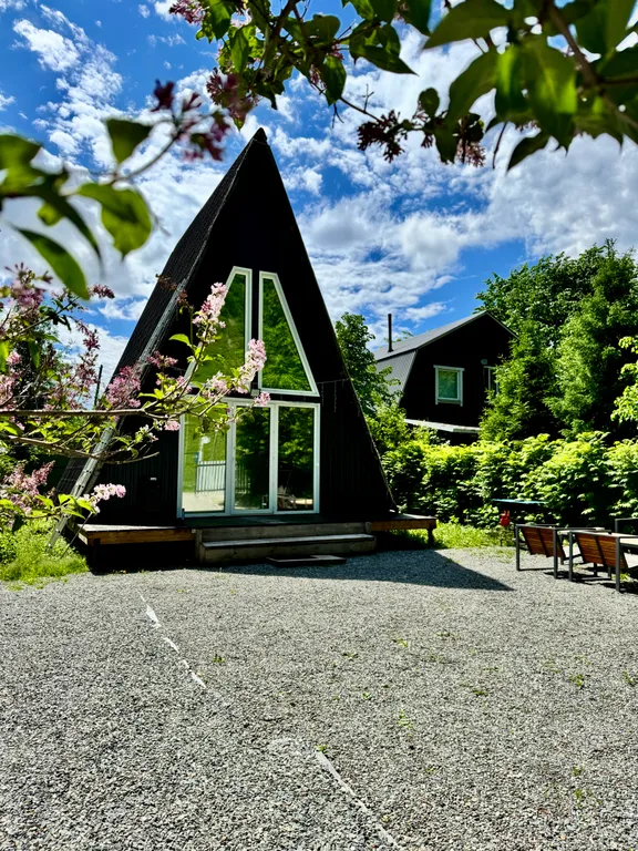 А-фрейм с видом на гору