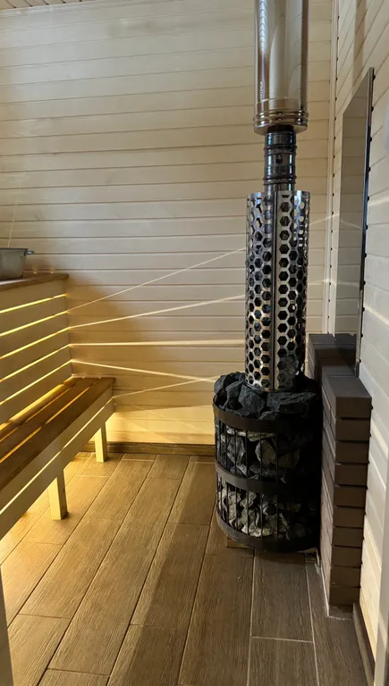 Уютный домик с баней на дровах и чаном