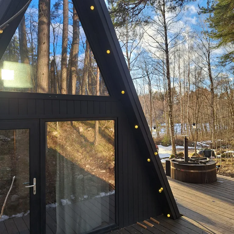 Коттедж Панорамный домик в стиле афрейм на Вуоксе — Кротово