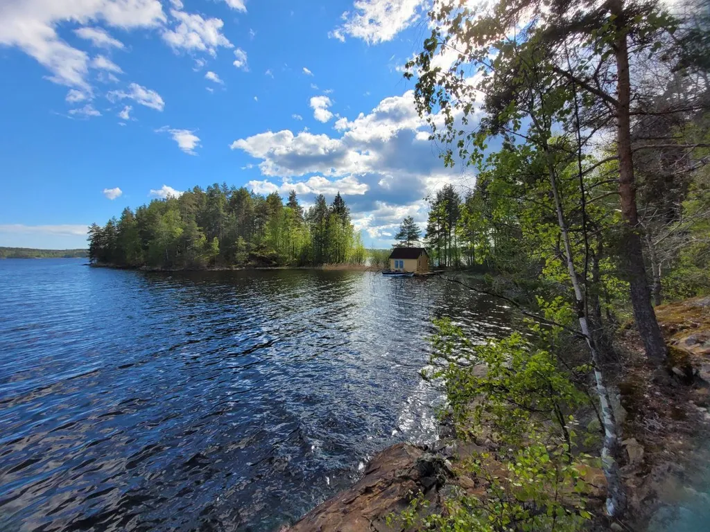 Плавдом Морячка с баней на острове + лодка на веслах
