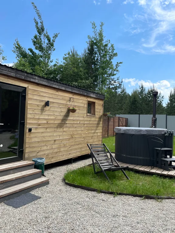 Дом с баней и купелью у леса