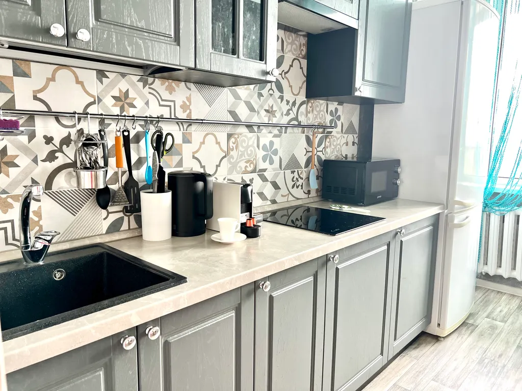 Пентхаус с видом на город. Круглая кровать+ диван