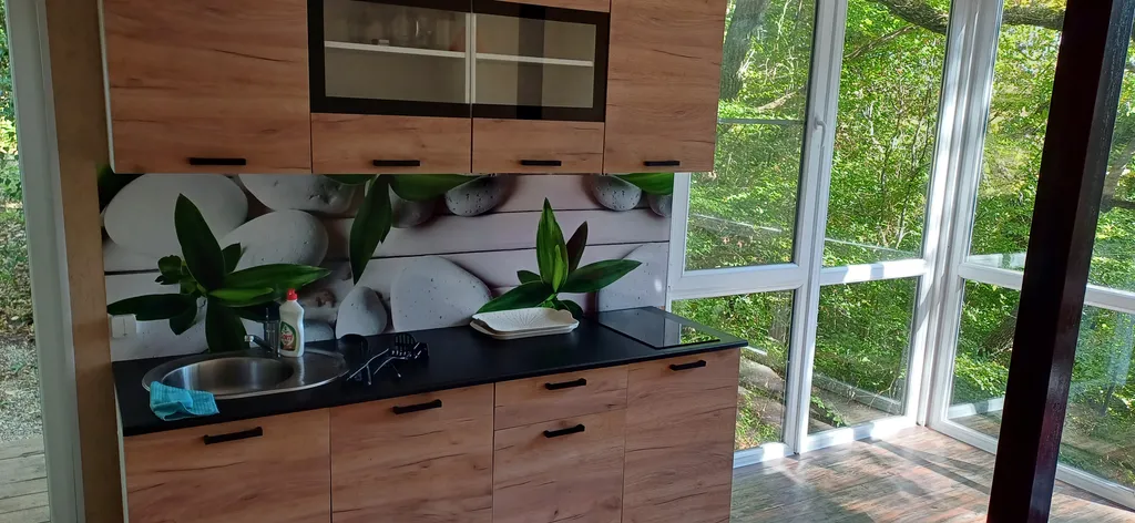 Комната с верандой в доме Остановка Море с видом на море и лес