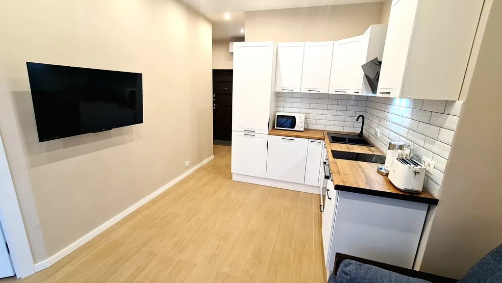 Квартира-студия с изолированной спальней и балконом в приморском парке