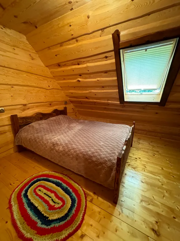 Деревянный дом в лесу рядом с рекой