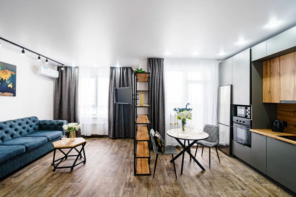 Апартаменты Лофт в ЖК Аквамарин с видом на реку