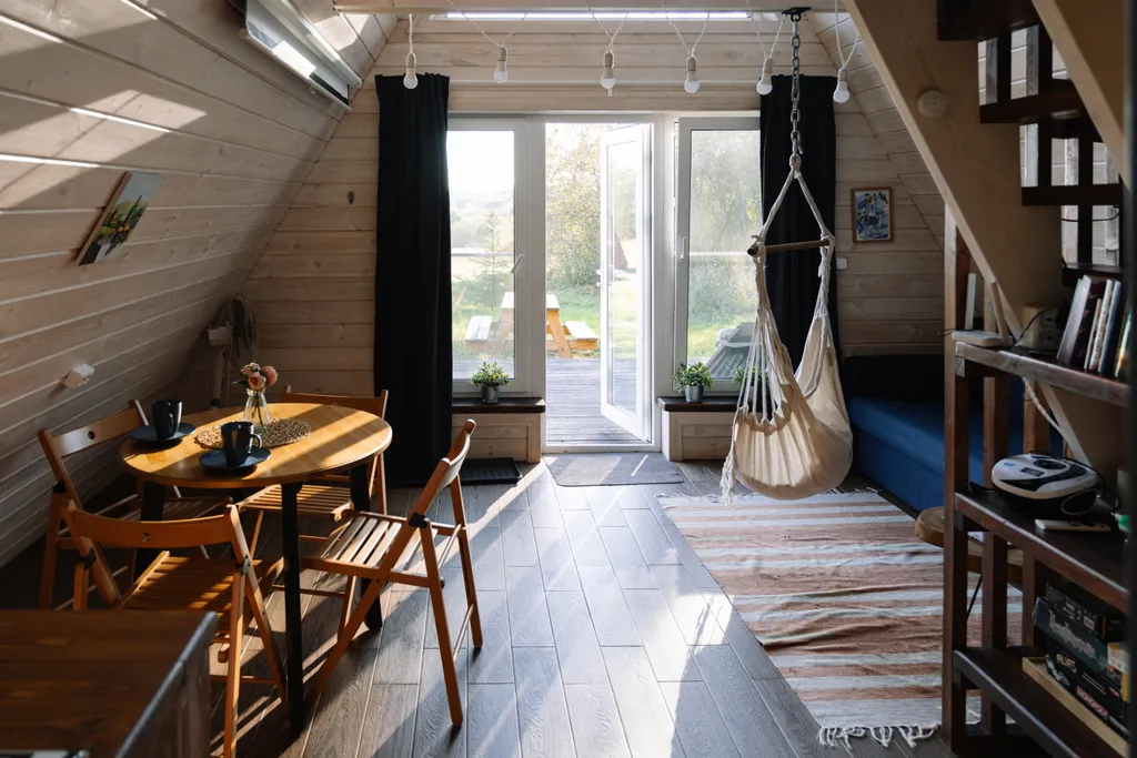 Papino village blue домик рядом с водопадом и лесом