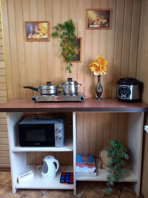 Уютный домик с баней, камином и террасой возле пруда