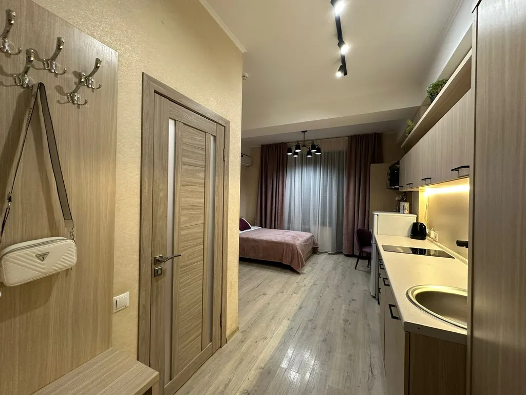 Уютная тёплая студия с видом на горы