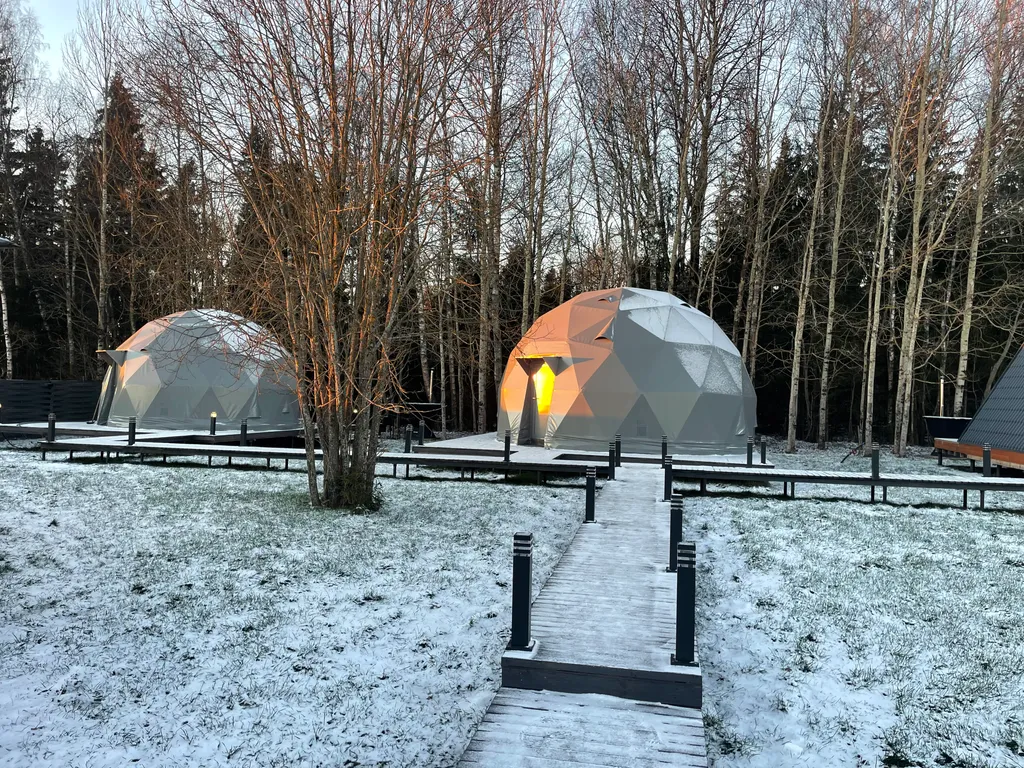 Коттедж Геокупол D-6 с панорамным видом на лес Detox-Riga — Черленково