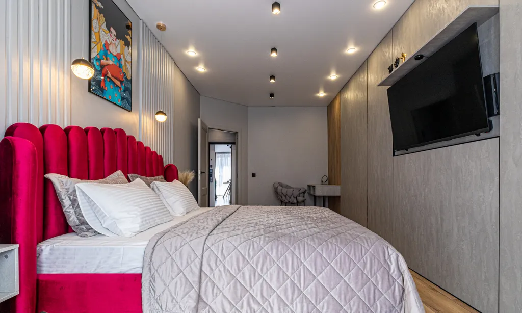 Квартира люкс в центре с панорамным видом кроватью king size и Алисой