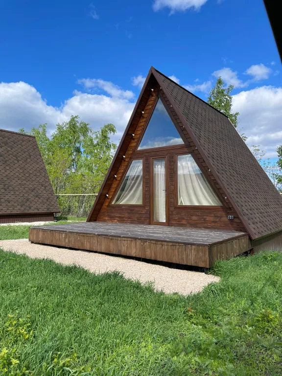 A-frame домик с видом на горнолыжку