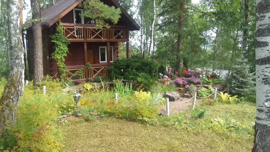 Дом с прудом в лесу, баня банный чан