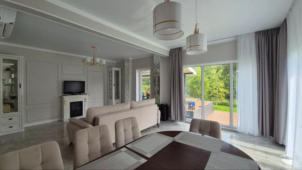 Коттедж Перламутр с сауной и 4 спальнями