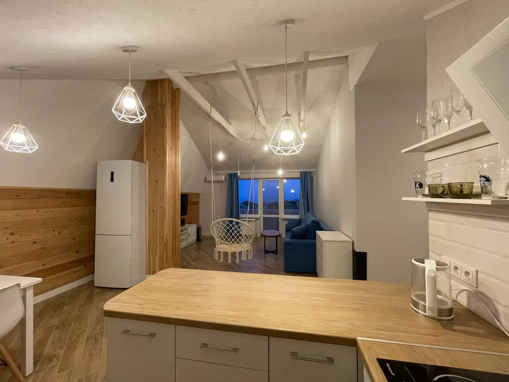 Просторная квартира-мансарда с прекрасным видом