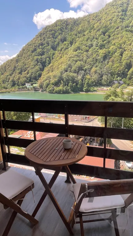 Шикарный вид на озеро и горы