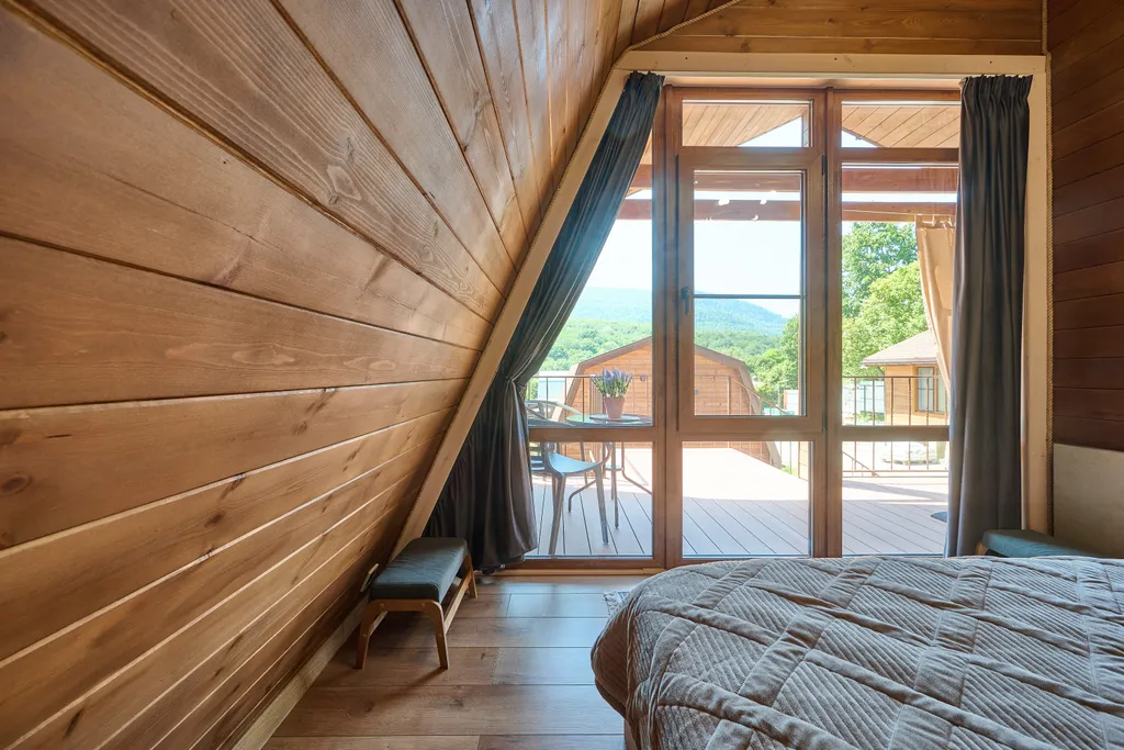 Коттедж Коттедж Шале с 1 спальней, кухня-гостиная с диваном и ванной комнатой — Мезмай