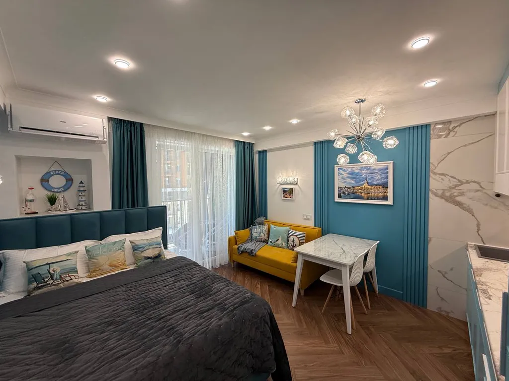 Морская симфония - уютная студия с видом на море и открытым бассейном