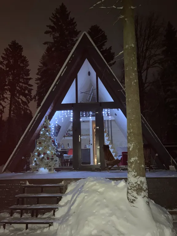 Уютный домик с банным чаном и панорамным видом на лес