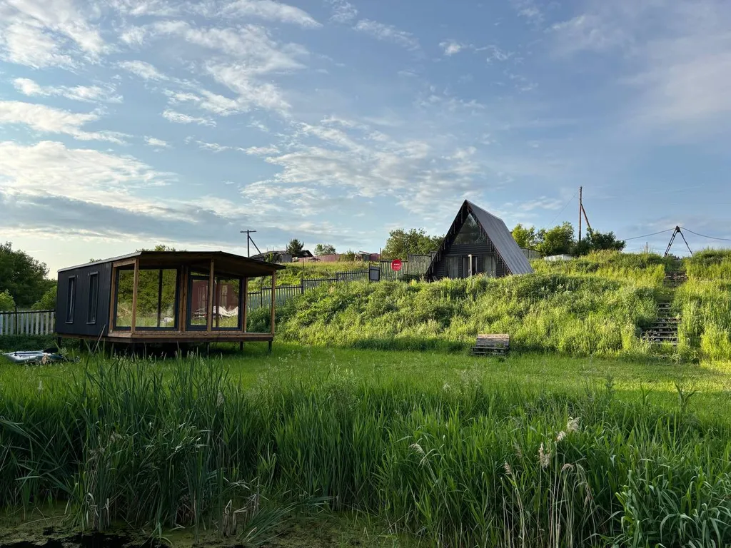 Уютный A-frame дом в лесу, баня, мангал