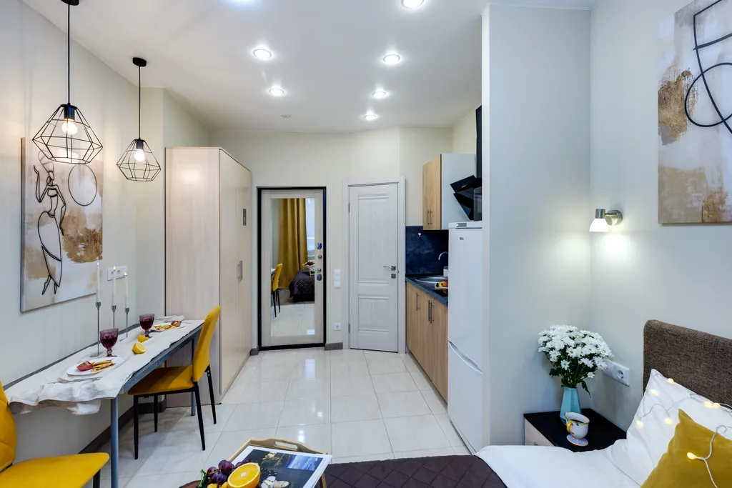 Солнечная студия Эллида в ЖК Одинбург недалеко от больницы.