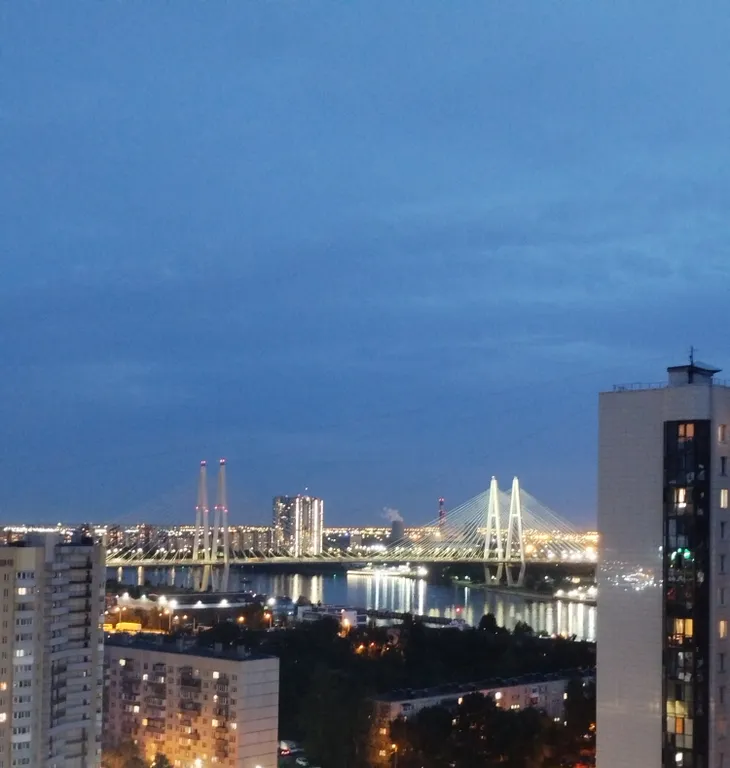 Квартира Квартира Просторная студия с панорамным видом на Неву и Вантовый мост — Санкт-Петербург