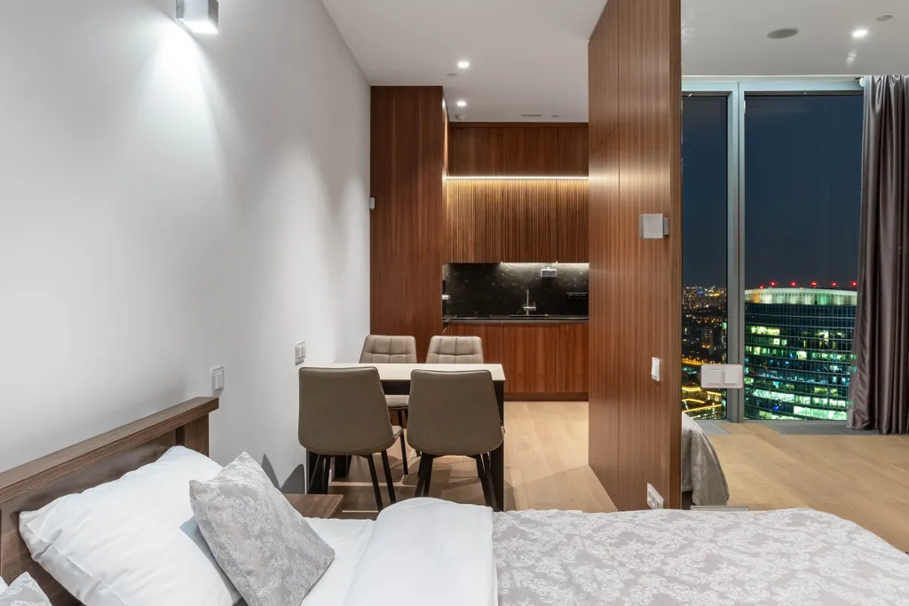 Студия для двоих на 74 этаже с панорамным видом