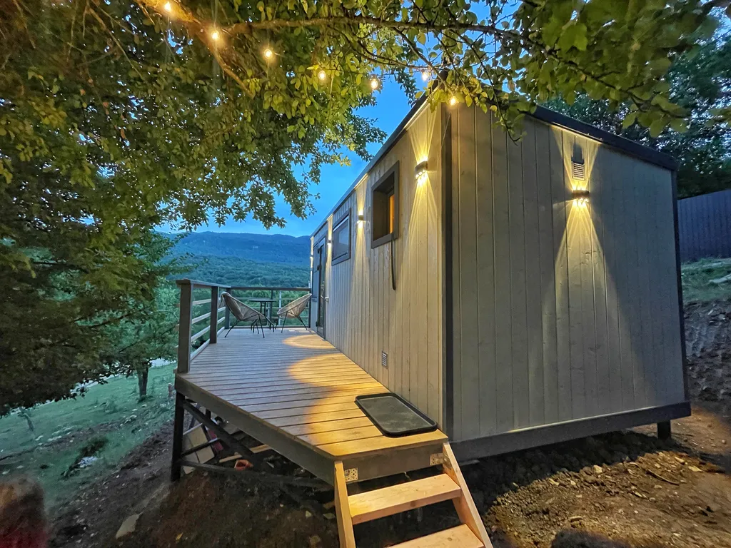 Дом-баня ольха с видом на горы