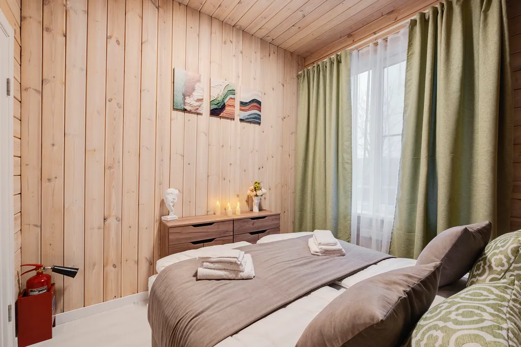 Уютный дом с баней, купелью и видом на лес