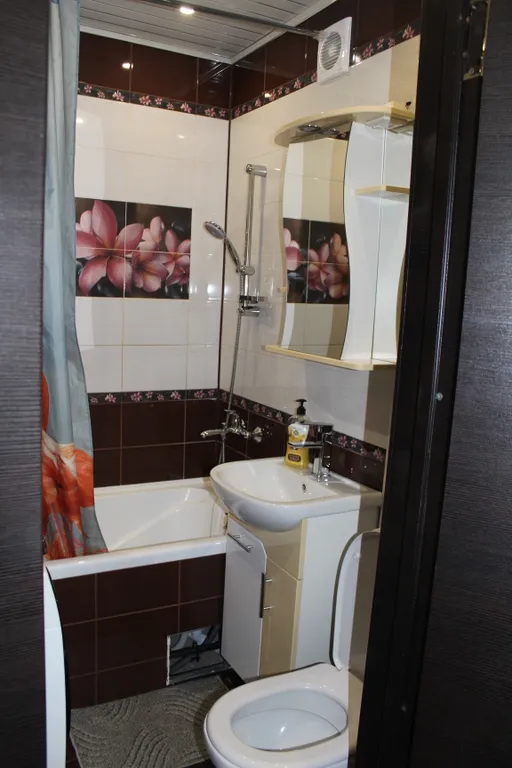 Уютная однокомнатная квартира в спокойном районе, с кроватью и диваном